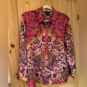 Rachel Zoe polyester punk multi color print blouse